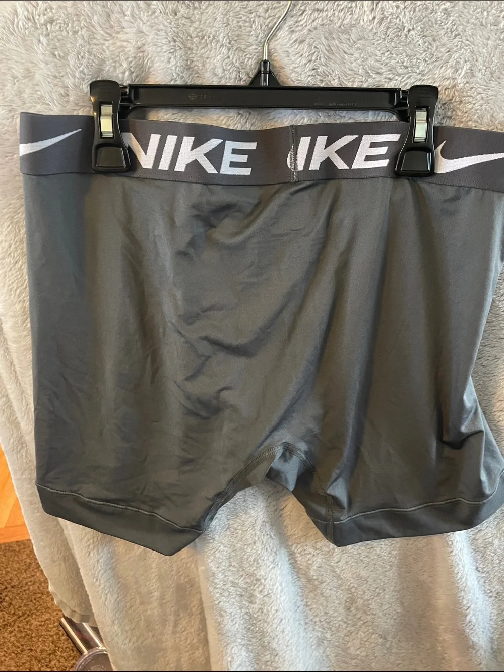 Nike Gray Stretch Performance Boxer Briefs with Logo Waistband
